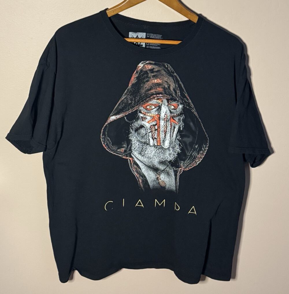 Tommaso Ciampa Masked Authentic WWE NXT Black Graphic T Shirt Size XL